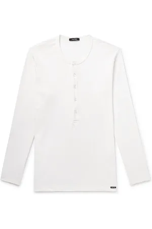 Tom Ford Stretch-Cotton Jersey Henley Pyjama T-Shirt - Men - - S