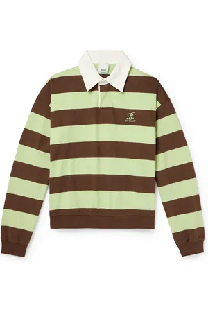 AGOLDE RSVP GALLERY Logo-Embroidered Striped Cotton Rugby Shirt - Men - - L