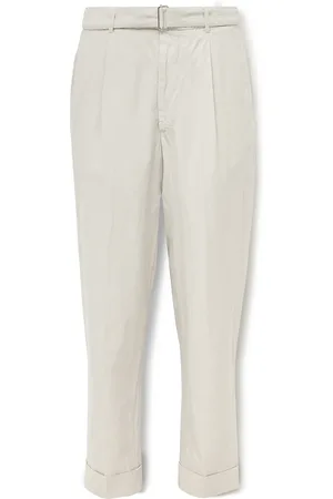 OFFICINE GENERALE Hugo Straight-Leg Belted Pleated Garment-Dyed Lyocell, Linen and Cotton-Blend Trousers - Men - - IT 50