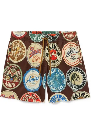 AMIRI Coasters Straight-Leg Mid-Length Logo-Print Swim Shorts - Men - - XXL