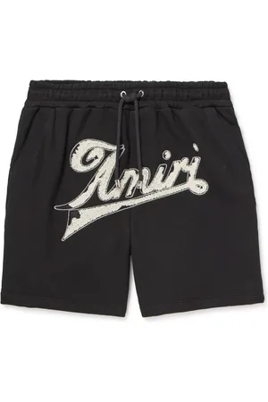 AMIRI Straight-Leg Logo-Flocked Cotton-Jersey Drawstring Shorts - Men - - XS