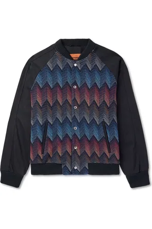 Missoni Jacquard-Knit Panelled Herringbone Cotton-Blend Drill Bomber Jacket - Men - - S