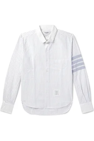 Thom Browne Penny-Collar Striped Cotton Shirt - Men - - 0