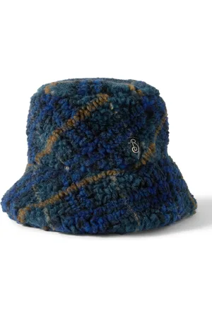 Burberry Logo-Appliquéd Checked Wool-Blend Fleece Bucket Hat - Men - - L
