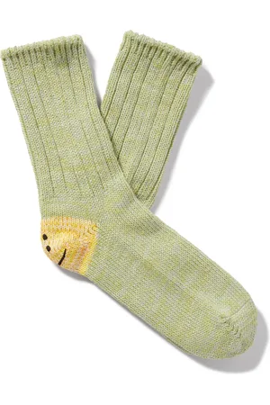 KAPITAL Intarsia Ribbed Cotton-Blend Socks - Men
