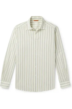 BARENA Surian Striped Cotton and Silk-Blend Poplin Shirt - Men - - IT 44