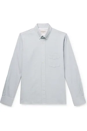 OFFICINE GENERALE Bart Button-Down Collar Pinstriped Cotton Oxford Shirt - Men - - XS