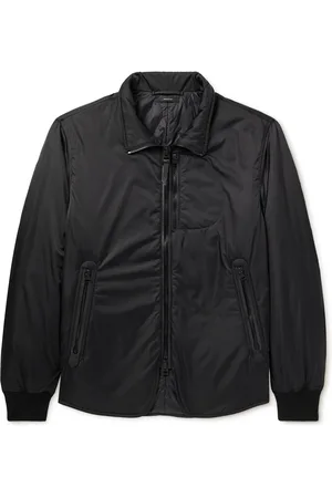 Tom Ford Padded Leather-Trimmed Satin Bomber Jacket - Men - - IT 56