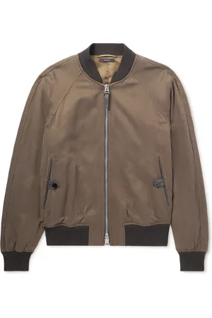 Tom Ford Leather-Trimmed Lyocell-Twill Bomber Jacket - Men - - IT 56