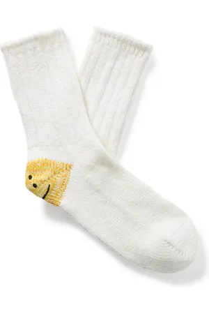 KAPITAL Intarsia Ribbed Cotton-Blend Socks - Men