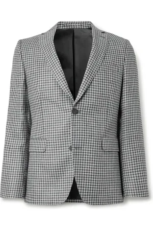 OFFICINE GENERALE 375 Gingham Linen and Wool-Blend Blazer - Men - - IT 44