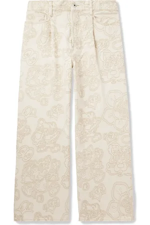 Kenzo Verdy Wide-Leg Pleated Embroidered Jeans - Men - - UK/US 31