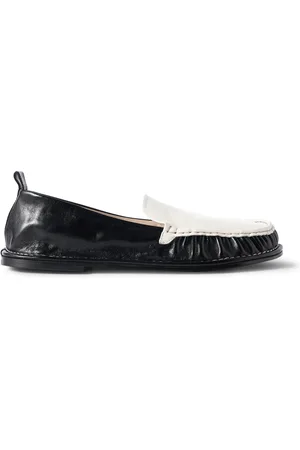 Ami Midi Gathered Two-Tone Glossed-Leather Loafers - Men - - EU 40