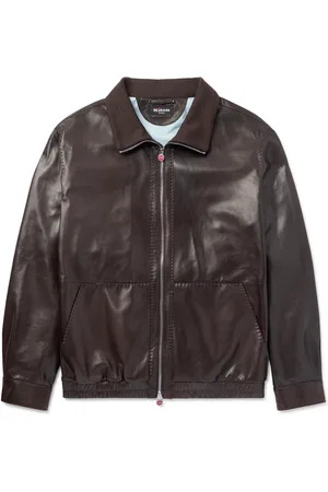 Kiton Leather Blouson Jacket - Men - - IT 48