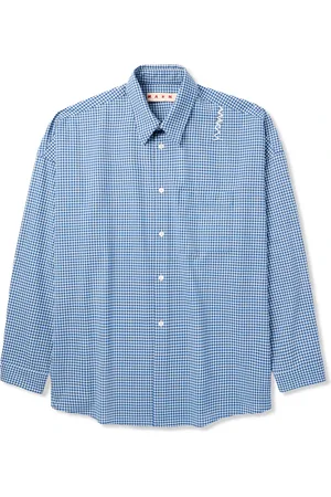Marni Embroidered Gingham Woven Shirt - Men - - IT 46