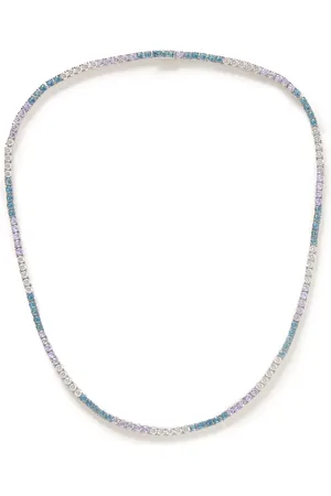 Hatton Labs Sterling Laboratory-Grown Crystal Tennis Necklace - Men