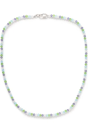 Hatton Labs Shore Sterling Silver Multi-Stone and Glass Beaded Necklace - Men