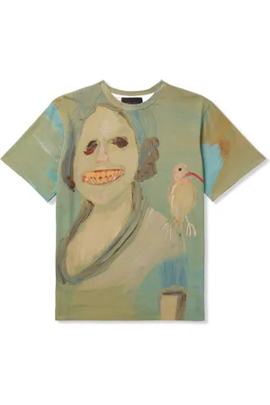 Simone Rocha Lady With A Bird Printed Cotton-Jersey T-Shirt - Men - - M
