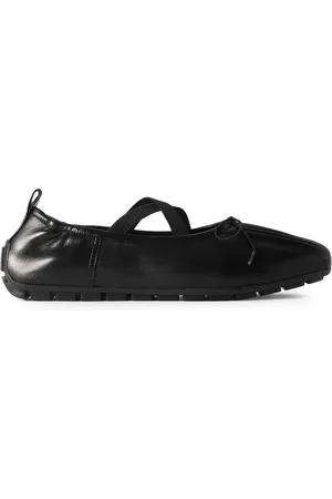 Simone Rocha Bow-Embellished Pleated Leather Ballet Flats - Men - - EU 42