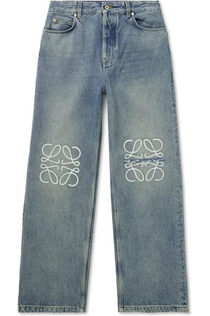 Loewe Straight-Leg Logo-Embroidered Distressed Jeans - Men - - IT 52
