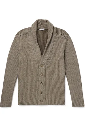 Boglioli Shawl-Collar Garment-Dyed Ribbed Cotton Cardigan - Men - - XL