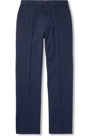 Dunhill Straight-Leg Striped Cotton and Linen-Blend Trousers - Men - - IT 46