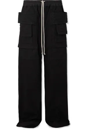 DRKSHDW BY RICK OWENS Creatch Wide-Leg Cotton-Blend Canvas Drawstring Cargo Trousers - Men - - S