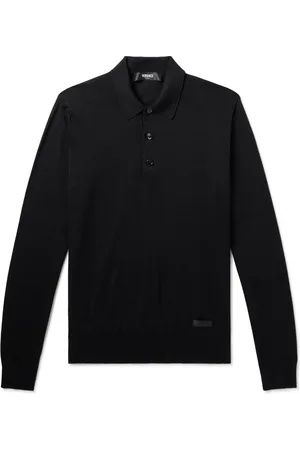 VERSACE Silk and Cotton-Blend Polo Shirt - Men - - IT 48