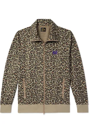 Pins & Needles Logo-Embroidered Leopard-Print Jersey Track Jacket - Men - - M