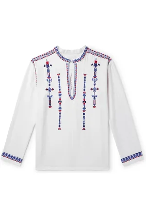 Isabel Marant Zakaria Embroidered Textured-Cotton Shirt - Men - - XL