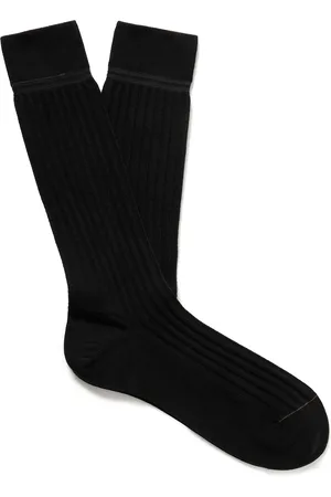 Ermenegildo Zegna Ribbed Organic Cotton-Blend Socks - Men