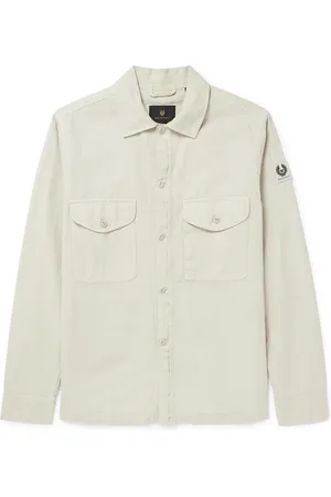 Belstaff Garment-Dyed Herringbone Cotton and Linen-Blend Twill Overshirt - Men - - S