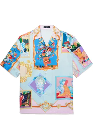 VERSACE Camp-Collar Printed Silk-Twill Shirt - Men - - IT 50