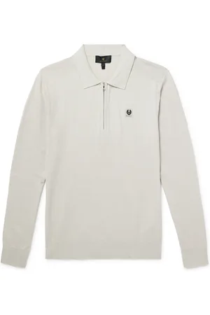 Belstaff Drift Cotton and Silk-Blend Piqué Half-Zip Polo Shirt - Men - - S