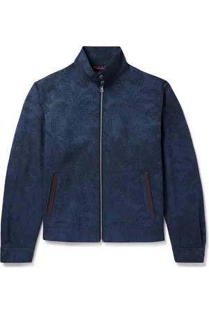 Etro Leather-Trimmed Cotton and Wool-Blend Jacquard Bomber Jacket - Men - - M