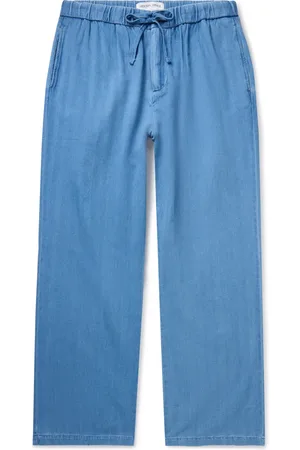 Frescobol Carioca Rocha Straight-Leg Herringbone Cotton Drawstring Trousers - Men - - UK/US 28