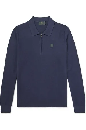 Belstaff Drift Cotton and Silk-Blend Piqué Half-Zip Polo Shirt - Men - - S