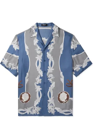 VERSACE Camp-Collar Printed Silk-Twill Shirt - Men - - IT 46