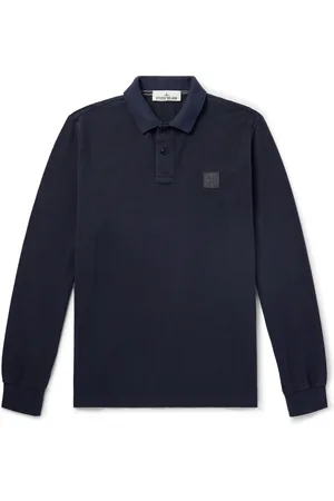 Stone Island Logo-Appliquéd Garment-Dyed Cotton-Piqué Polo Shirt - Men - - L