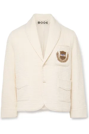 BODE Shawl-Collar Embellished Waffle-Knit Cotton Blazer - Men - - S