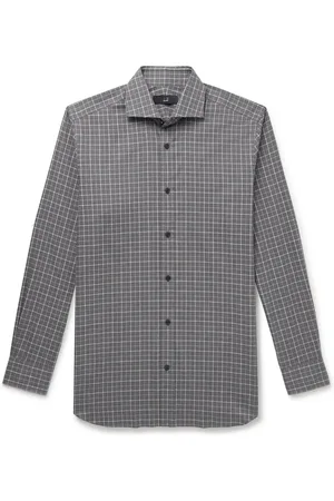 Dunhill Checked Cotton-Twill Shirt - Men - - EU 42