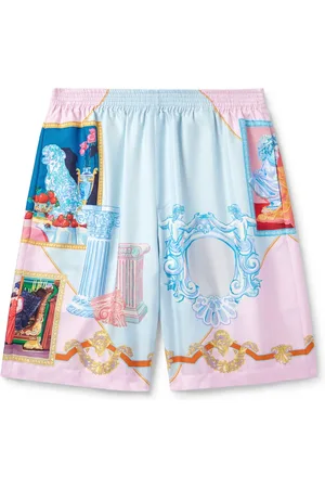 VERSACE Straight-Leg Printed Silk-Twill Shorts - Men - - IT 54