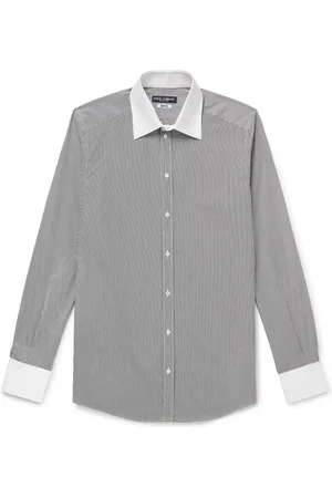 Dolce & Gabbana Martini Slim-Fit Striped Cotton-Poplin Shirt - Men - - EU 41