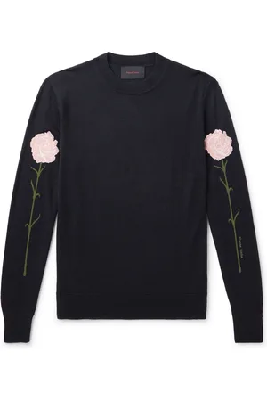 Simone Rocha Carnation Intarsia Wool and Silk-Blend Sweater - Men - - M