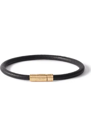 Tom Ford Gold-Tone and Leather Bracelet - Men - - L
