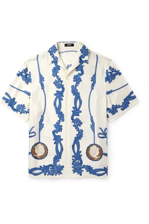 VERSACE Camp-Collar Printed Silk-Twill Shirt - Men - - IT 46