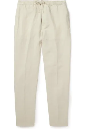 CANALI Straight-Leg Linen Drawstring Trousers - Men - - IT 46