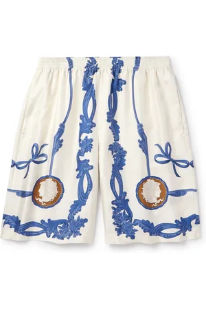 VERSACE Straight-Leg Printed Silk-Twill Shorts - Men - - IT 46
