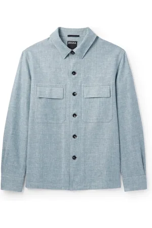Ermenegildo Zegna Leather-Trimmed Woven Overshirt - Men - - S