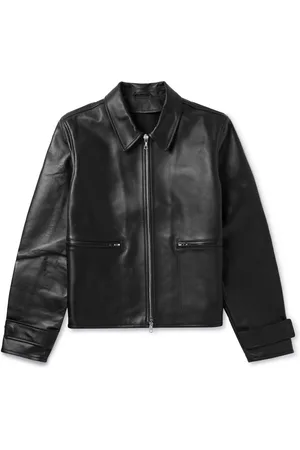 OFFICINE GENERALE Milan Cropped Leather Jacket - Men - - S